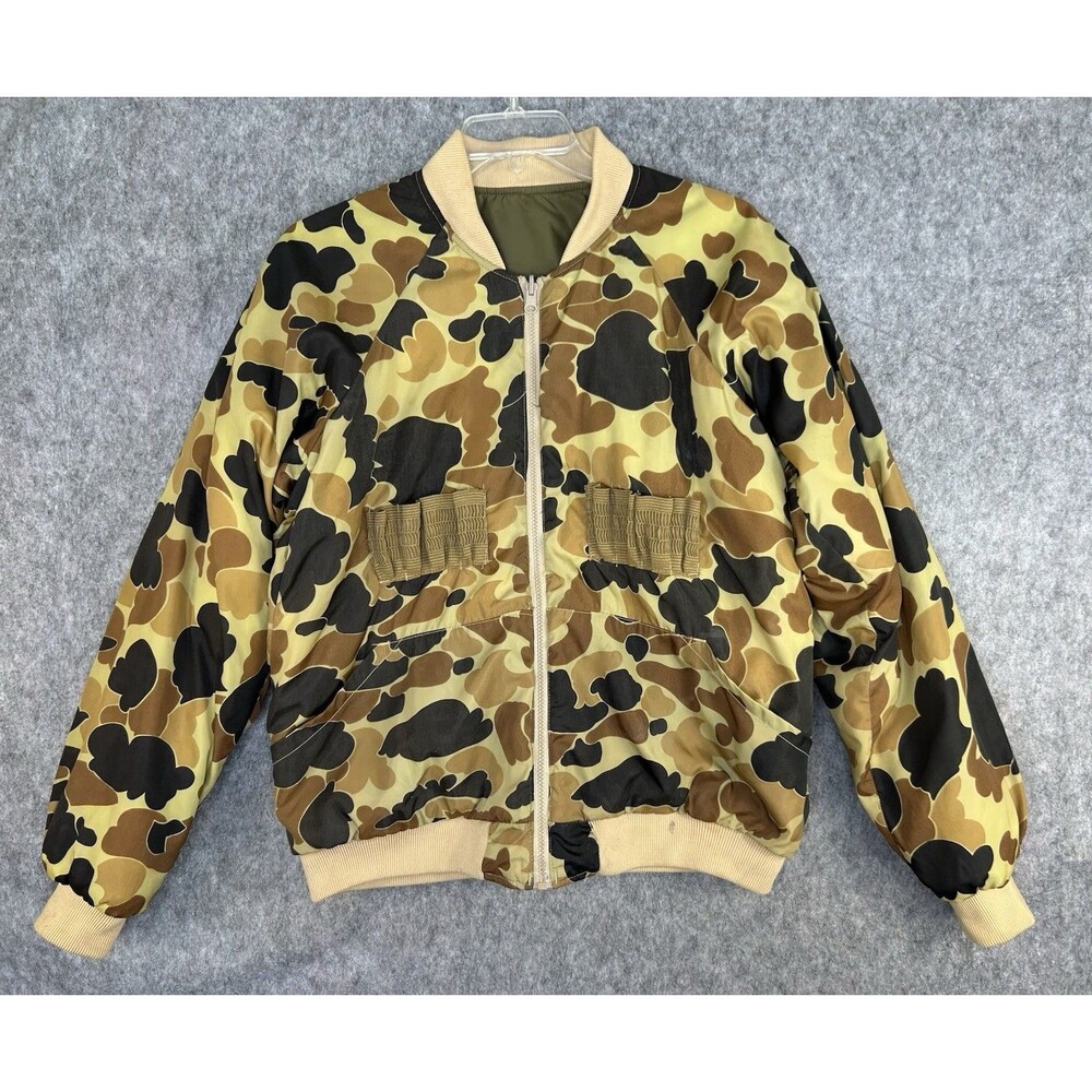 VTG Columbia Jacket Men's L Duck Camo Hunting Bomber Reversible Lined Thinsulate